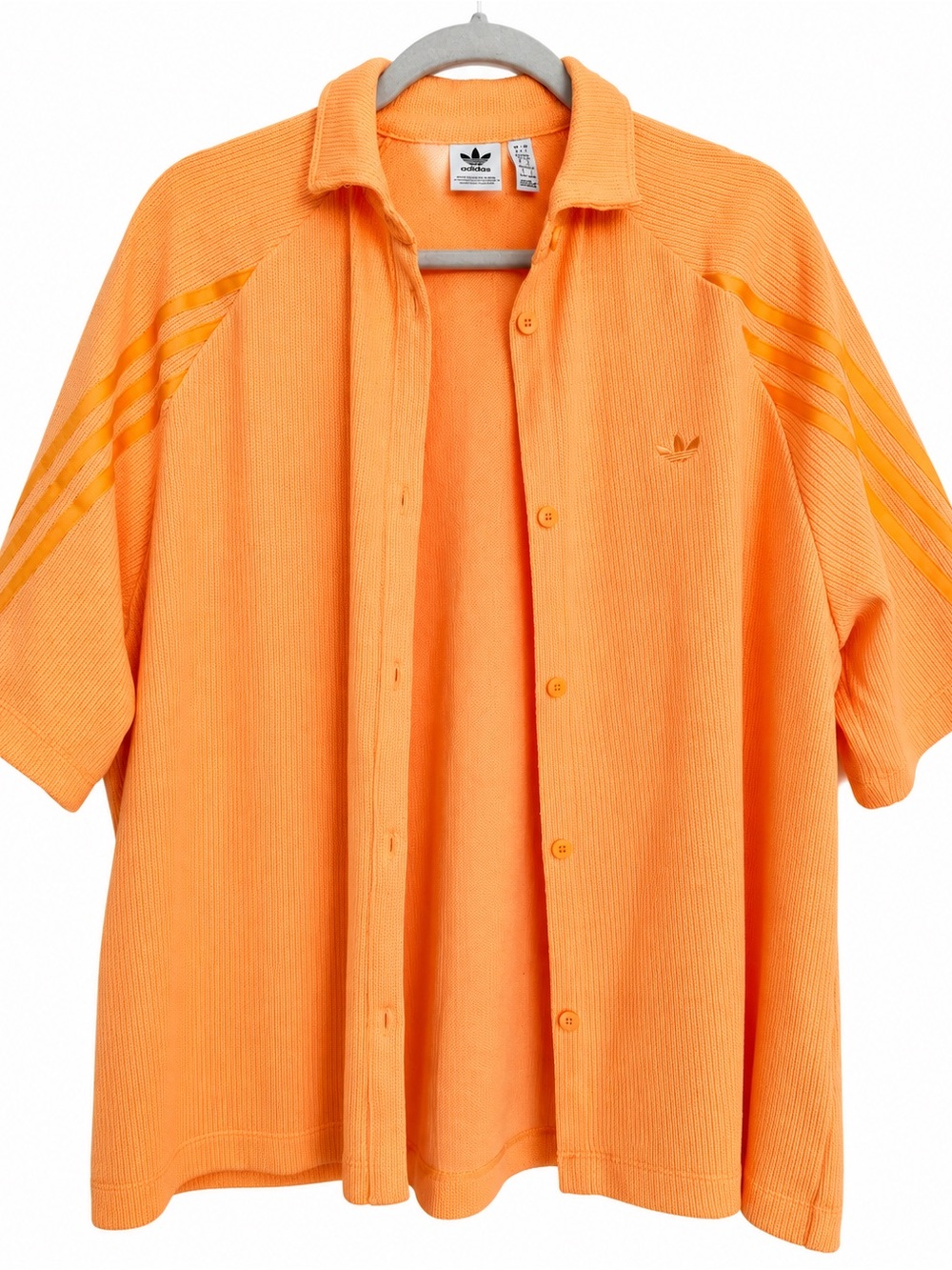 adidas Orange Short-Sleeve Button-Front Polo Shirt